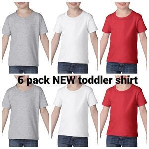 6 pack new kids toddler shirt unisex boys and girls! huge deal!